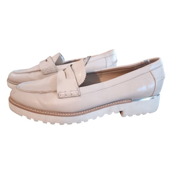 Franco Sarto Cedra Penny Loafer shoes Cream light beige size 9.5M  *K - Picture 1 of 7